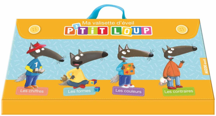 Ma valisette d'éveil P'tit Loup. Contient : Les chiffres ; Les formes ; Les couleurs ; Les contraire