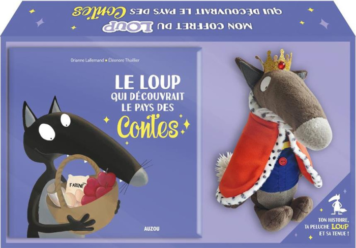 Mon coffret du Loup qui découvrait le pays des contes. Avec ton histoire, ta peluche Loup et sa tenu