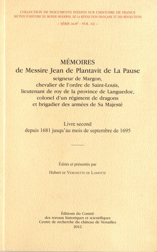 Mémoires de Messire Jean de Plantavit de La Pause. Livre second depuis 1681 jusqu'au mois de septemb