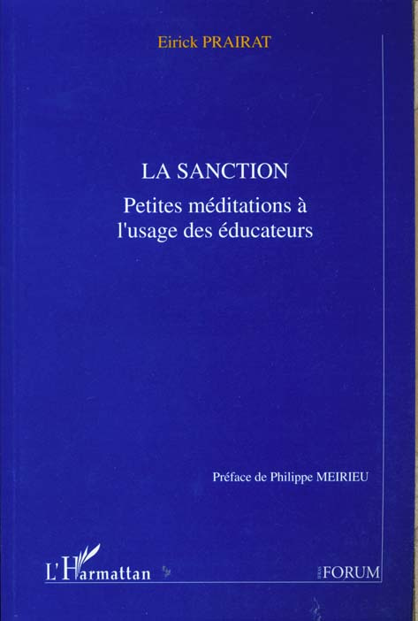 LA SANCTION. Petites méditations à l'usage des éducateurs