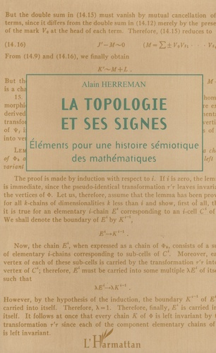 La topologie et ses signes. Eléments pour une histoire sémiotique des mathématiques