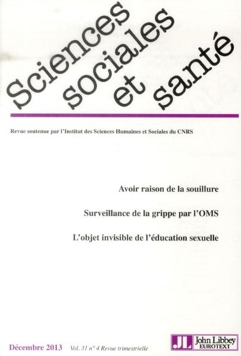 Sciences Sociales et Santé Volume 31 N° 4, Décembre 2013