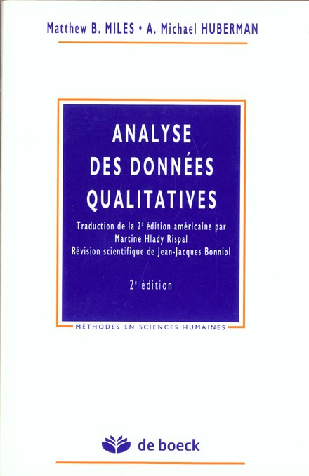 Analyse des données qualitatives. 2e édition