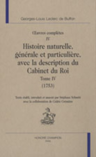 OEUVRES COMPLETES T4. HISTOIRE NATURELLE T4 (1753).