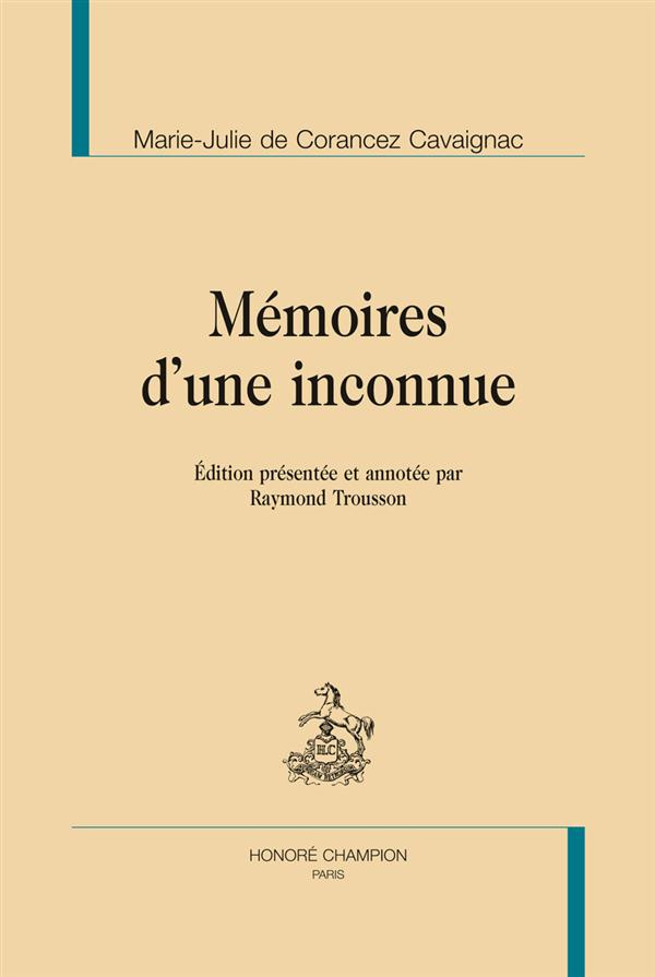 MEMOIRES D'UNE INCONNUE