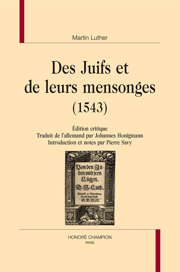 Des juifs et de leurs mensonges