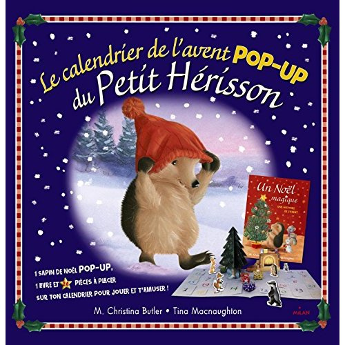 Le calendrier de l'avent pop-up du Petit Hérisson . 1 sapin de Noël pop-up, 1 livre et 24 pièces à p