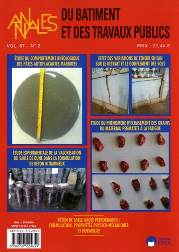 Annales du bâtiment et des travaux publics Volume 67 N° 2, juillet 2015