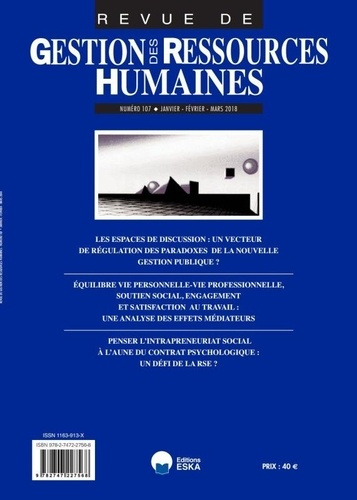 Revue de Gestion des Ressources Humaines N° 107/2018 : Equilibre vie personnelle-vie professionnelle