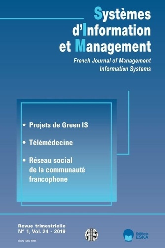 Systèmes d'Information et Management Volume 24 N° 1/2019 : Réseau social de la communauté francophon