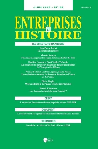 Entreprises et Histoire N° 95, juin 2019 : Les directeurs financiers