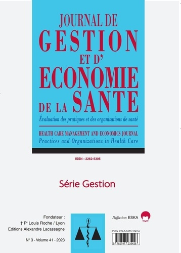 Journal de gestion et d'économie de la santé Volume 41 N° 3/2023