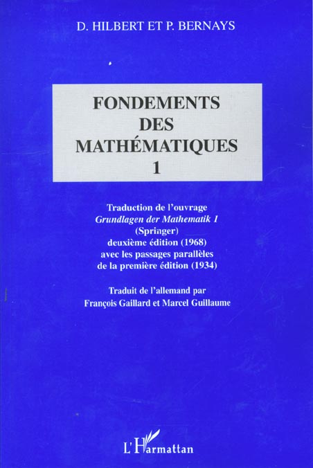 Fondements des mathématiques. Tome 1