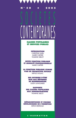 Sociétés contemporaines N° 58, 2005 : Classes populaires et services publics