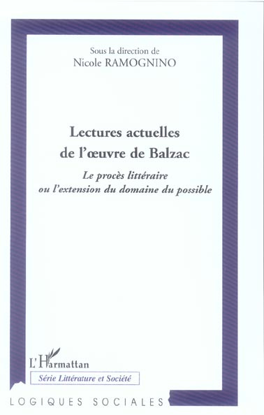 Lectures actuelles d'oeuvres de Balzac 1