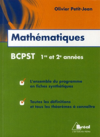 Mathématiques BCPST 1re et 2e années