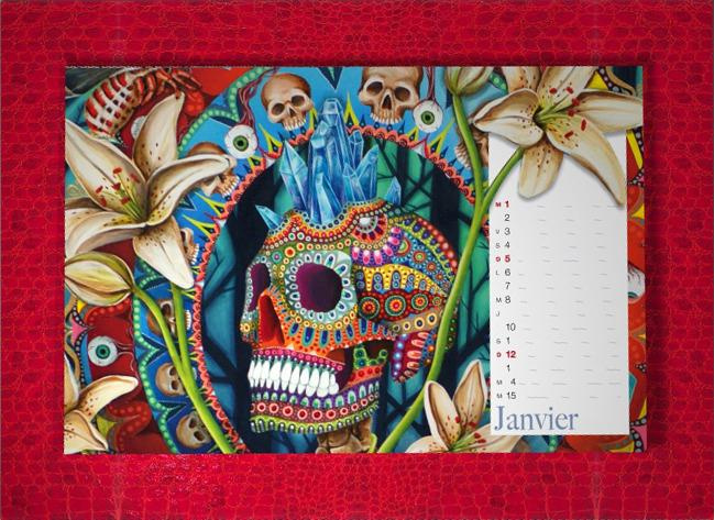 Luxe et Vanités. Sous-main à colorier