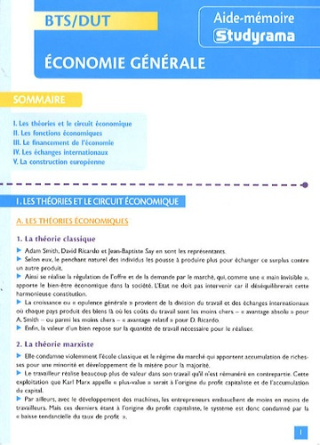 Economie générale BTS/DUT
