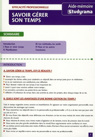 Savoir gérer son temps
