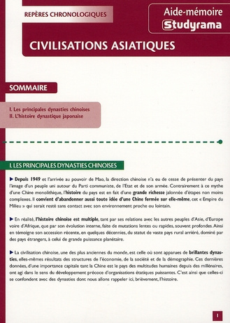 Civilisations asiatiques