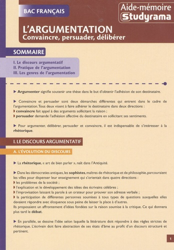 L'argumentation. Convaincre, persuader, délibérer