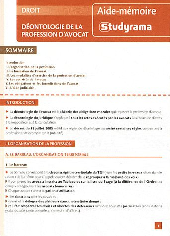Déontologie de la profession d'avocat