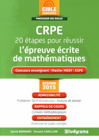 CRPE 20 étapes pour réussir l'épreuve écrite de mathématiques