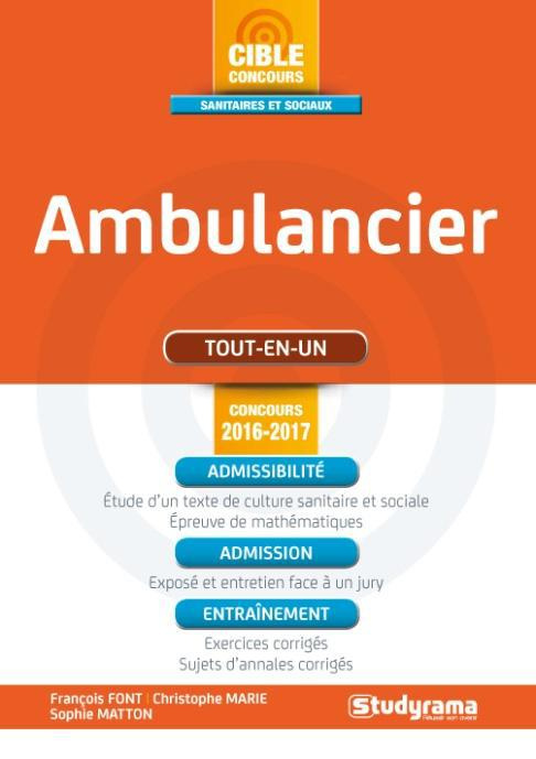 Concours ambulancier. Edition 2016-2017