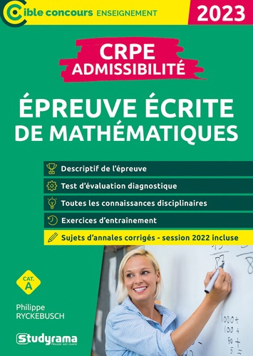 Epreuve écrite de mathématiques CRPE Admissibilité. Edition 2023