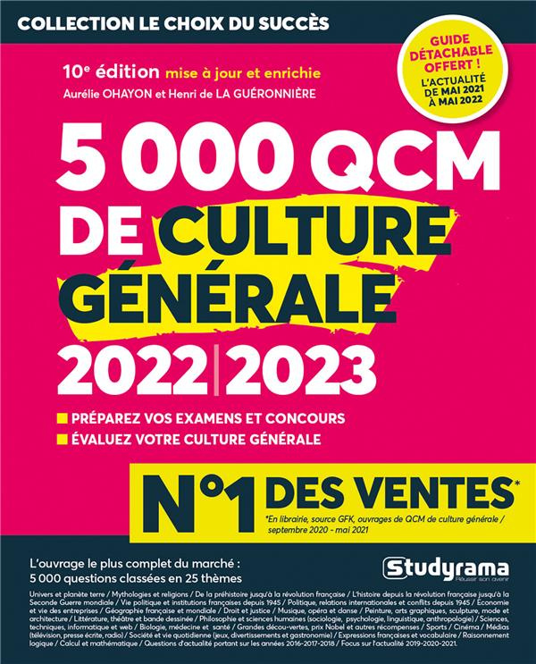 5000 QCM de culture générale. Edition 2022-2023