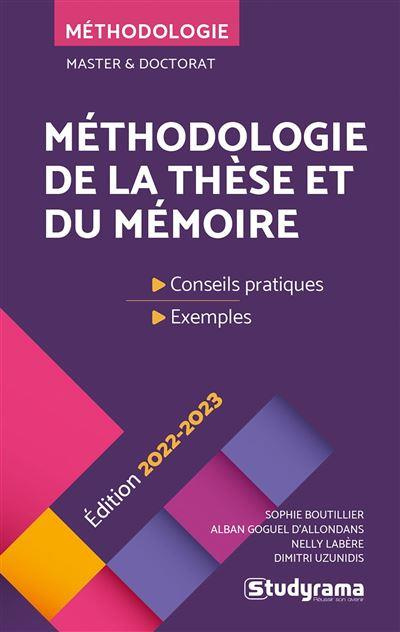 Méhodologie de la thèse et du mémoire. Master & doctorat