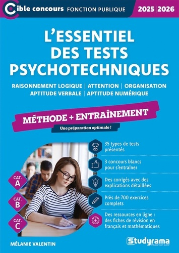 L'essentiel des tests psychotechniques. Méthode   entraînement, Edition 2025-2026