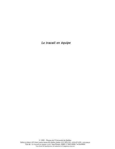 LE TRAVAIL EN EQUIPE