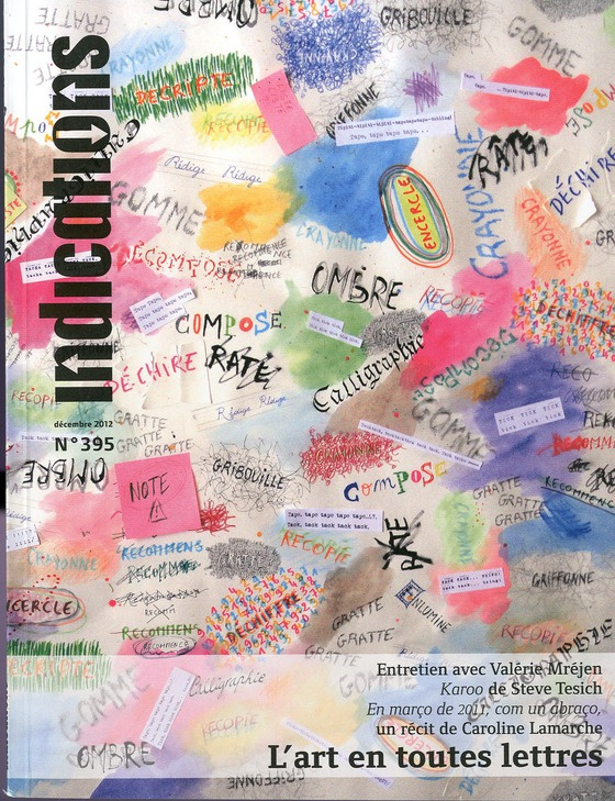 Indications N° 395, décembre 2012 : L'art en toutes lettres
