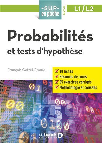 Probabilités et tests d'hypothèse. L1/L2