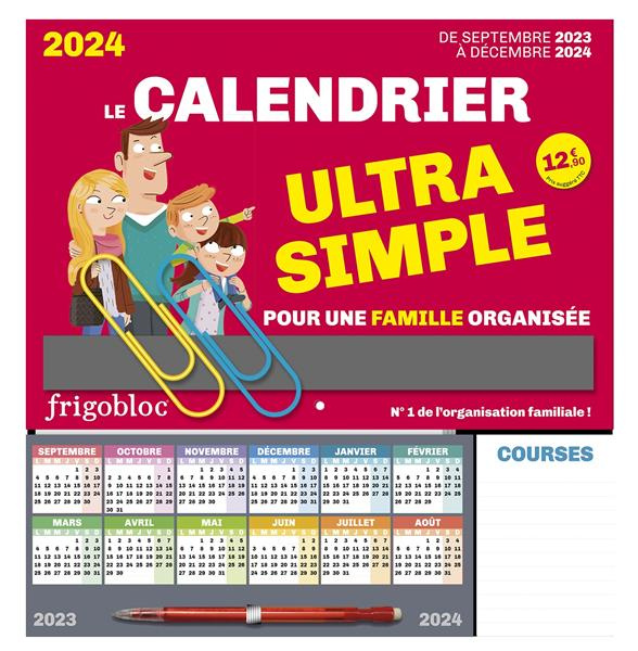 Le calendrier ultra simple pour une famille organisée ! Edition 2023-2024