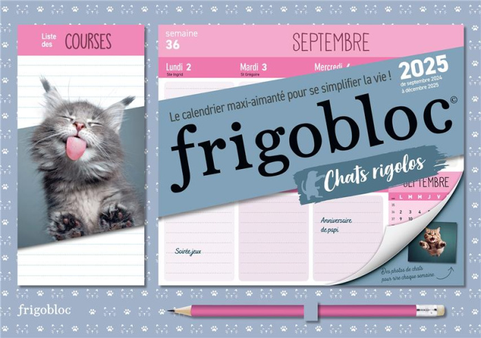 Mini Frigobloc hebdomadaire Chats rigolos. Edition 2024-2025