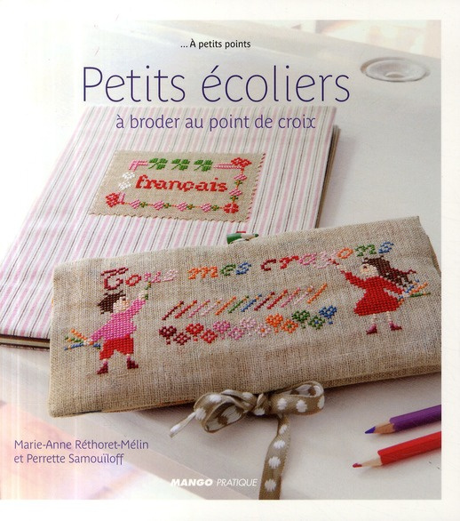 Petits écoliers à broder au point de croix