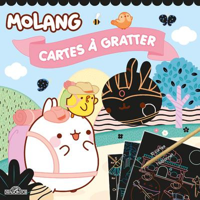 Cartes à gratter Molang. Avec 10 cartes et 1 bâtonnet