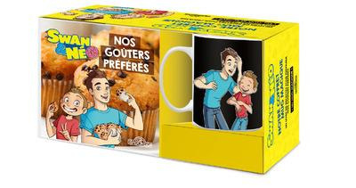 Coffret Nos goûters préférés Swan & Néo. Le livre de recettes avec 1 mug magique