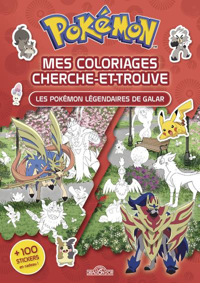 Mes coloriages cherche-et-trouve Pokémon. Les Pokémon légendaires de Galar.   100 stickers en cadeau
