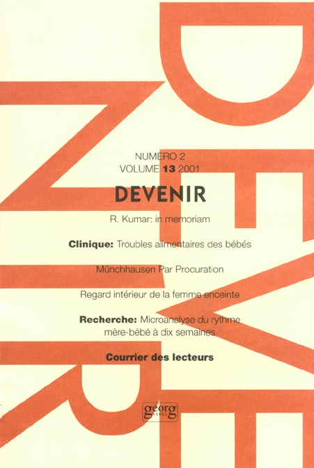 Devenir Volume 13 Numéro 2/2001