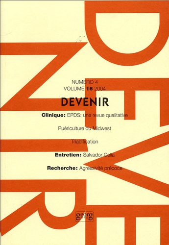 Devenir Volume 16 N° 4/2004