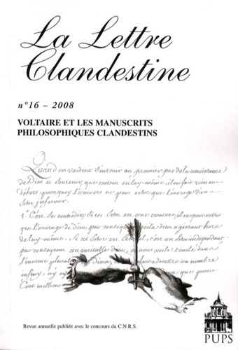 La Lettre Clandestine N° 16/2008 : Voltaire et les manuscrits philosophiques clandestins