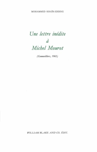 Une lettre inédite à Michel Mourot. (Gennevilliers, 1965)