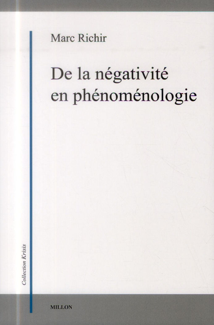 De la négativité en phénoménologie