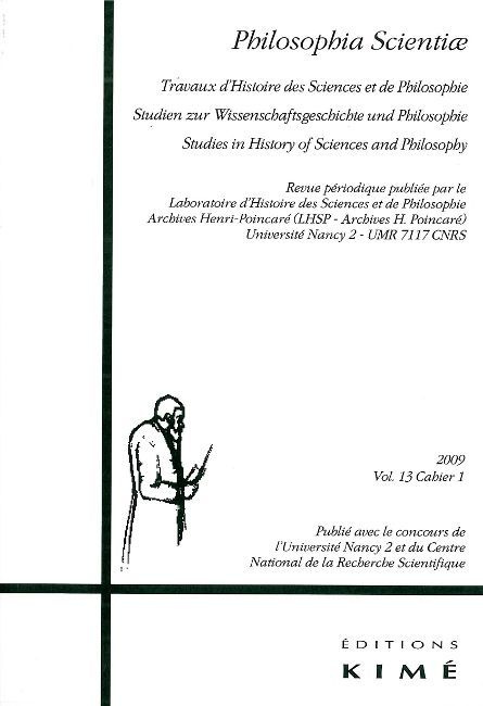 Philosophia Scientiae Volume 13 N° 1/2009