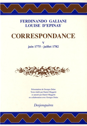 CORRESPONDANCE TOME V (JUIN 1775-JUILLET 1782)