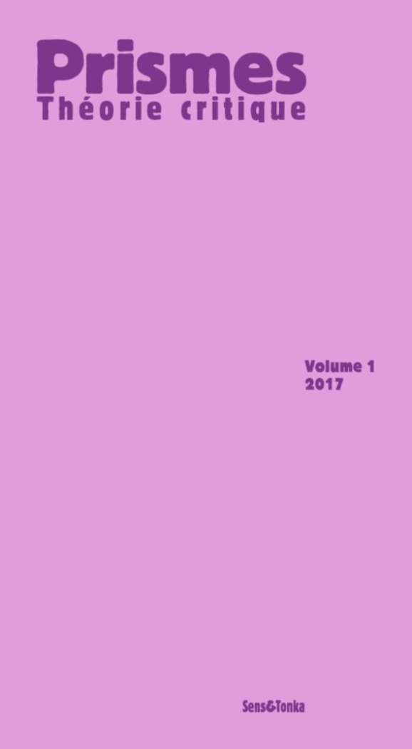 Prismes. Théorie critique N° 1/2018
