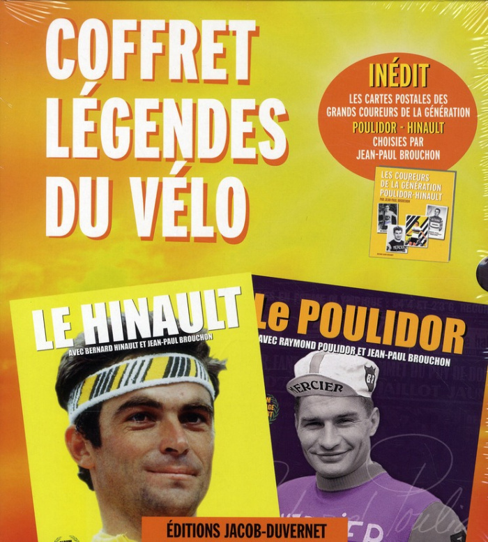 Coffret légendes du vélo. 3 volumes : Le Hinault, Le Poulidor, L'album coup de coeur de Jean-Paul Br